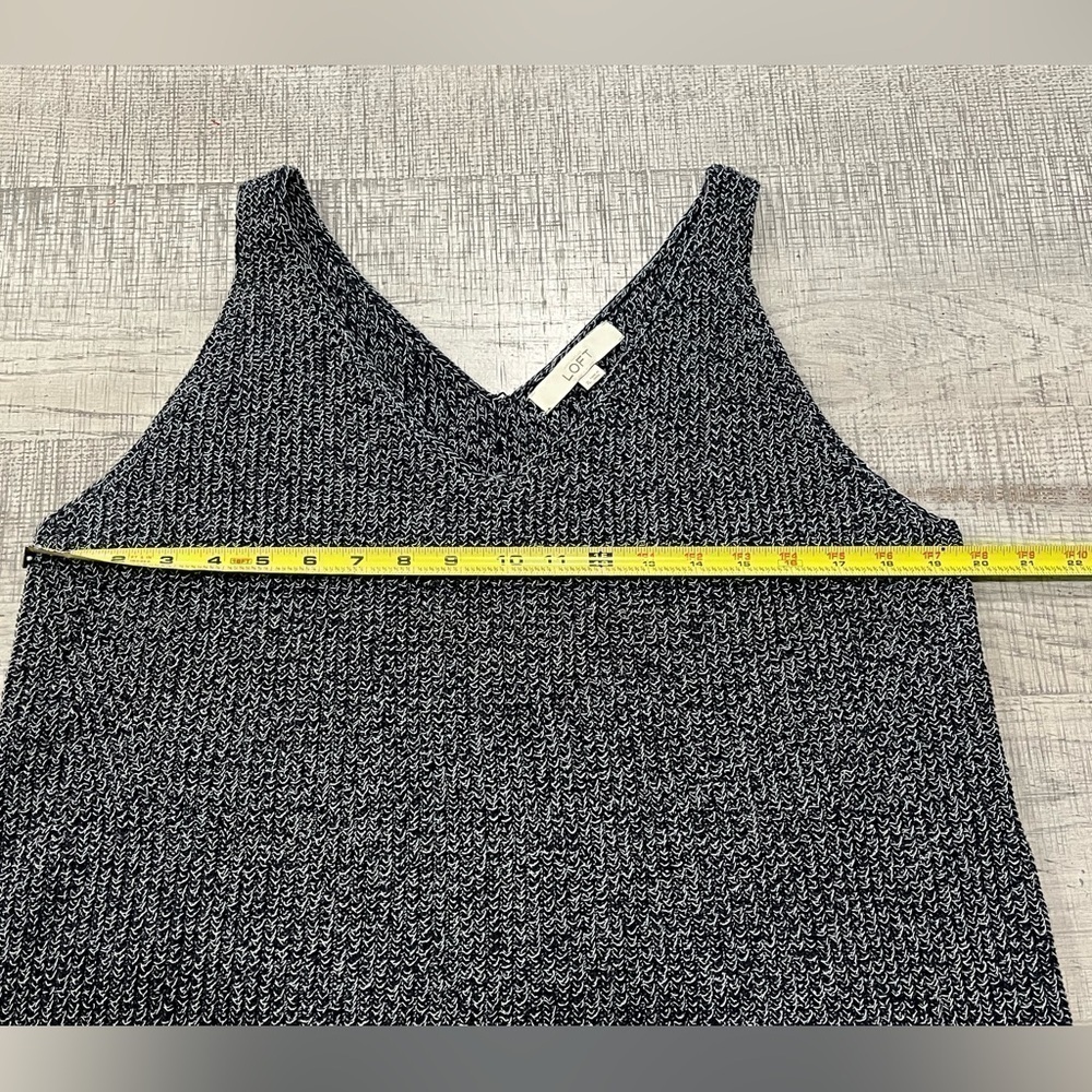 Ann Taylor Loft Navy Heavy Knit V-Neck Sweater Tank Top Size XL - Picture 7 of 11